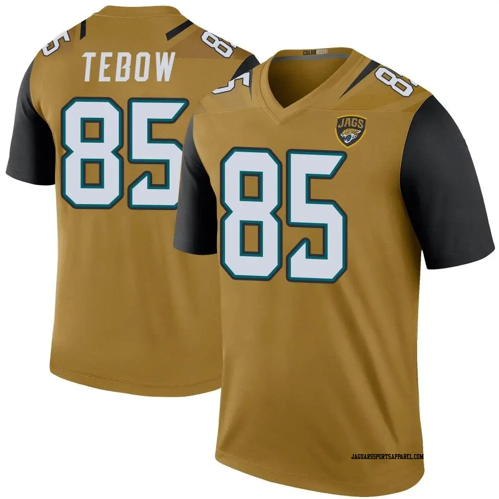 Legend Gold Youth Tim Tebow Jacksonville Jaguars Color Rush Bold Jersey Jaguars Store