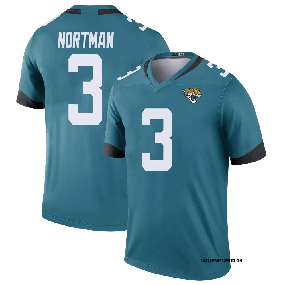 Legend Teal Youth Brad Nortman Jacksonville Jaguars Color Rush Jersey Jaguars Store