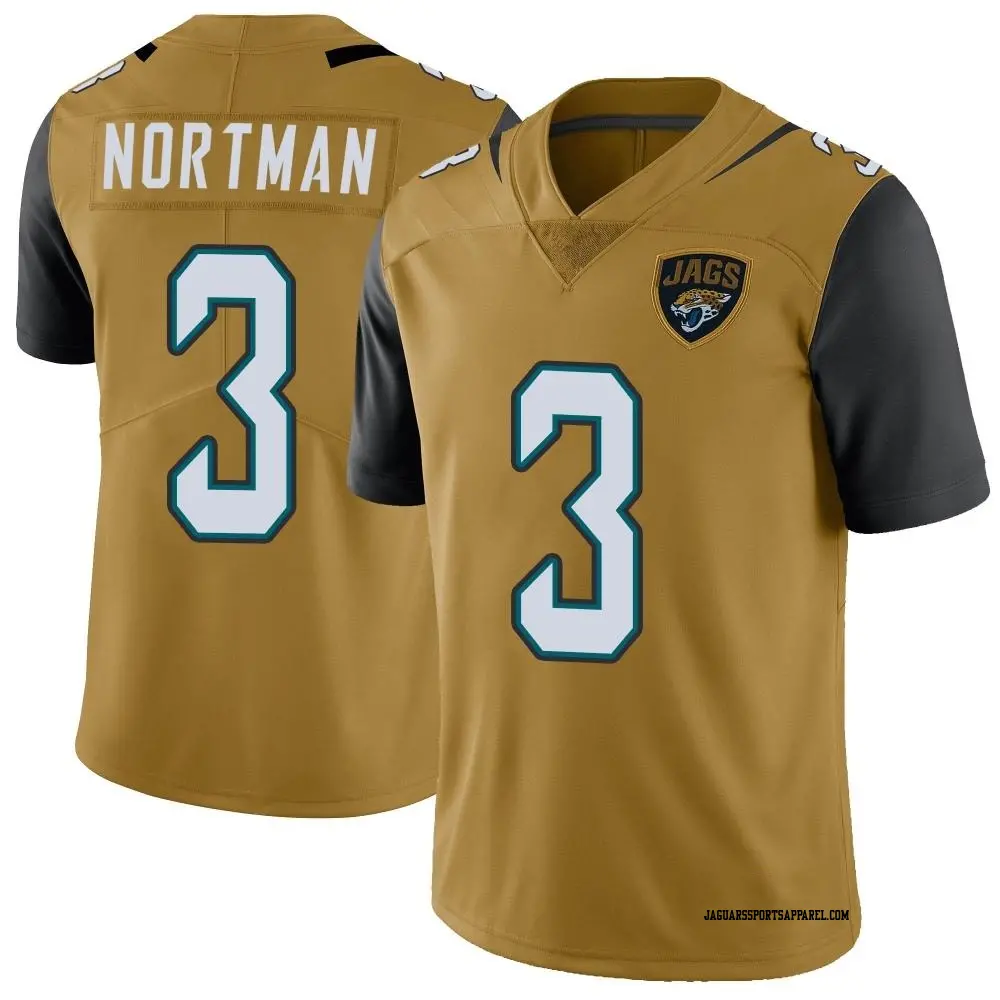 Limited Gold Men s Brad Nortman Jacksonville Jaguars Color Rush Vapor Untouchable Jersey Jaguars Store