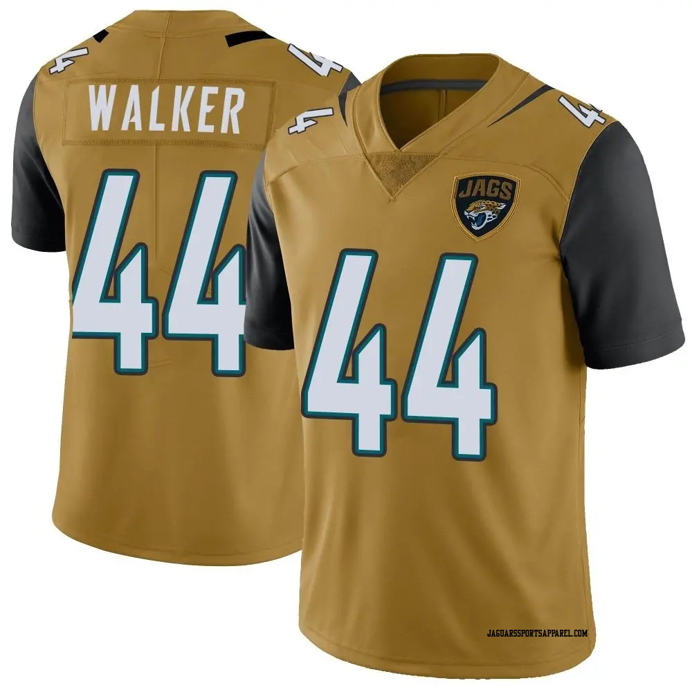 Limited Gold Men s Travon Walker Jacksonville Jaguars Color Rush Vapor Untouchable Jersey Jaguars Store